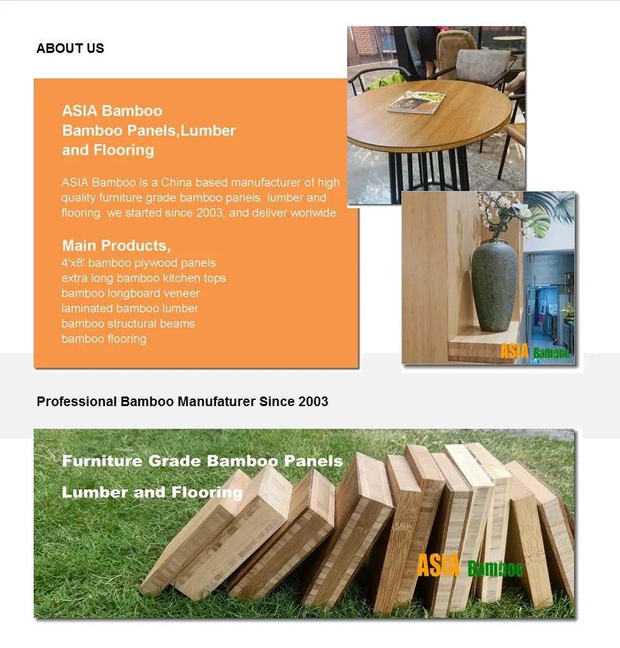 Furniture Grade Strand Woven Bamboo Plywood Panels/Bamboo Furniture Boards/Bamboo Worktop/Bamboo Tabletop/Bamboo Desk Top/Bamboo Kitchen Countertop