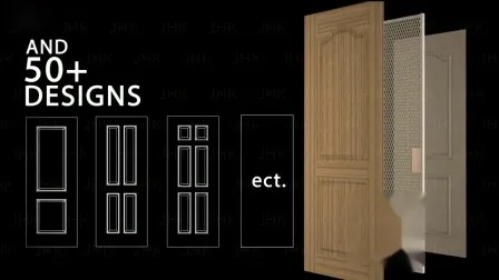 Porte en placage de bois non fini intérieur laminé en bambou Jhk