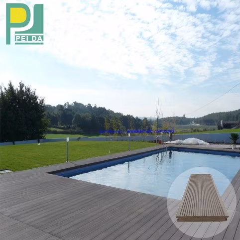 Le plastique WPC en bambou extérieur de HDPE de rectangle d'arrière-cour n'a coexpulsé aucun plancher de platelage d'écart