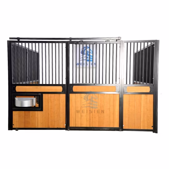 Porte d'entrée en acier inoxydable galvanisée par bambou d'écuries de cheval d'équipement d'élevage de chevaux